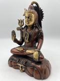 Brass Seated Abhaya Shiva Statue 8"