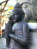 Stone Seated Namaste Buddha Statue 44"