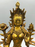 Brass White Tara Statue 8.5"