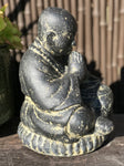Stone Namaste Praying Monk Garden Statue 11" - Routes Gallery