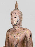 Wood Standing Thai Buddha Statue 73"