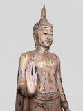 Wood Standing Thai Buddha Statue 73"