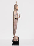 Wood Standing Thai Buddha Statue 73"