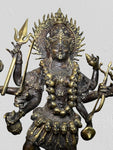 Brass Kali Standing on Lion Statue 21.5"