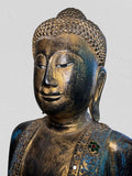 Wood Standing Abhaya Buddha Statue 48"