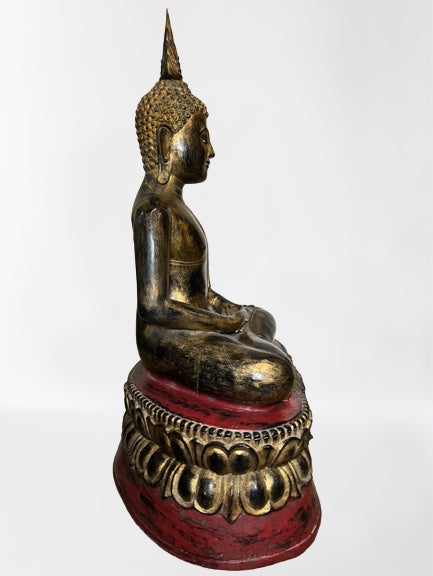 Wood Thai Meditation Buddha Statue 40"