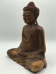Wood Meditation Buddha Statue 12"