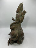 Brass Abhaya Shiva Seated on Nandi Statue 17"