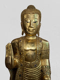 Wood Standing Abhaya Buddha Statue 48"