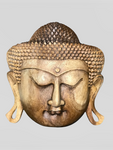 Wood Buddha Face Mask Wall Hanging 12"