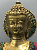 Brass Seated Buddha Statue 12"