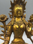 Brass White Tara Statue 8.5"