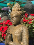 37" Stone Praying Namaste Buddha Statue