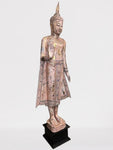 Wood Standing Thai Buddha Statue 73"