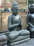 Seated Stone Namaste Buddha Statue 41"