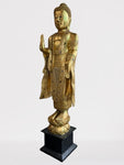 Wood Standing Abhaya Buddha Statue 48"