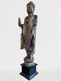 Wood Standing Abhaya Buddha Statue 48"