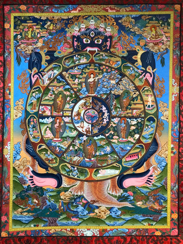 Wheel of Life Thangka Painting - Routes Gallery