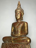 Wood Meditating Lanna Thai Buddha Statue 18.5" - Routes Gallery