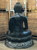 Brass Large Earth Touching Buddha 39" - Routes Gallery