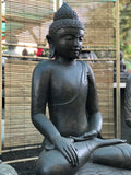 Stone Earth Touching Garden Buddha Statue 40" - Routes Gallery