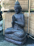 Stone Seated Namaste Buddha Statue 44"