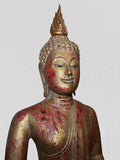 Wood Thai Earth Witness Buddha Statue 40"