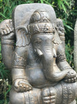 Stone Garden Ganesh Carving Holding Tusk 34" - Routes Gallery