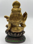 Brass Saraswati Hindu Goddess Statue 6"