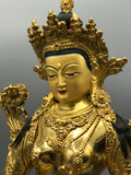Brass Green Tara Statue 12"