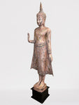 Wood Standing Thai Buddha Statue 73"