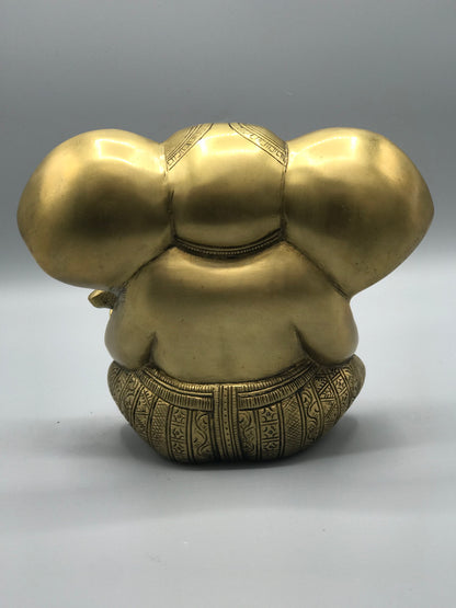 Brass Seated Ganesh Statue 5.5"