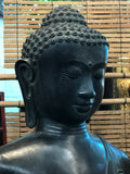 Brass Large Earth Touching Buddha 39" - Routes Gallery