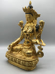 Brass White Tara Statue 12"