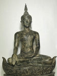 Brass Earth Witness Utong Buddha Statue 30" - Routes Gallery