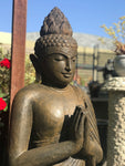 37" Stone Praying Namaste Buddha Statue