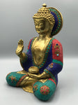 Brass Seated Buddha Statue 12"