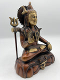 Brass Seated Abhaya Shiva Statue 8"