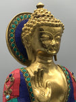 Brass Seated Buddha Statue 12"