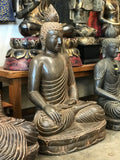 Stone Earth Touching Buddha Statue 36"