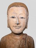 Wood Standing Monk with Offering Bowl 48"