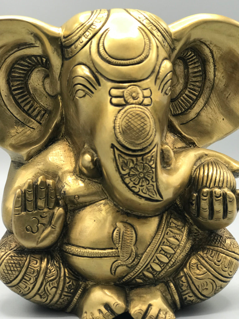 Brass Seated Ganesh Statue 5.5"