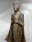 Wood Standing Namaste Buddha Statue 69"