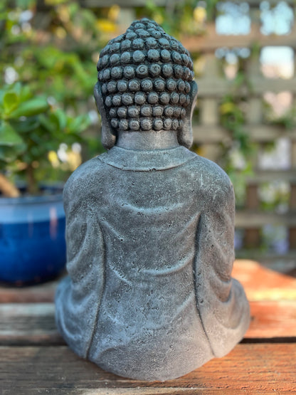 Stone Meditation Garden Buddha Statue 15"