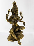 Brass Lakshmi Hindu Wealth Goddess Statue 8"