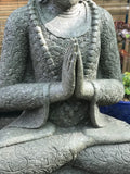 Seated Stone Namaste Buddha Statue 46"