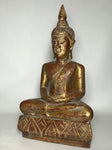 Wood Meditating Lanna Thai Buddha Statue 18.5" - Routes Gallery