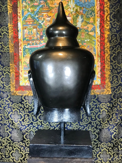 Buddha Head Statue on Stand 30" - Routes Gallery