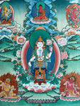Standing Chenrezig Thangka Painting