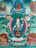 Standing Chenrezig Thangka Painting